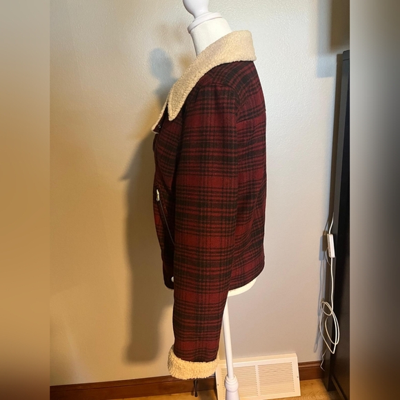 American Eagle Plaid Moto Jacket, Size L - Quilted Comfort, EUC - Picture 7 of 11